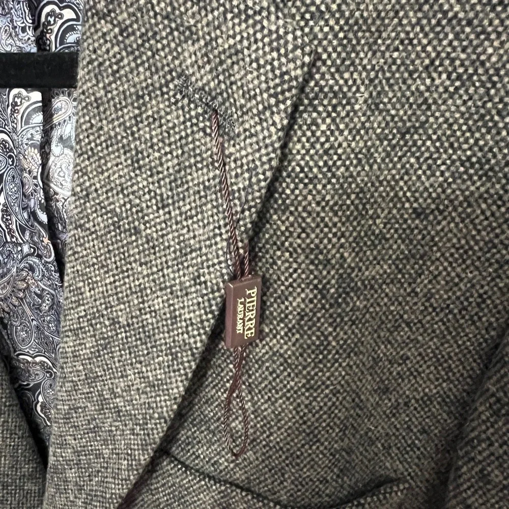 Pierre‎ Laurant Mens 40L Birdseye Sport Coat Blazer Nailhead Jacket Classic Wool